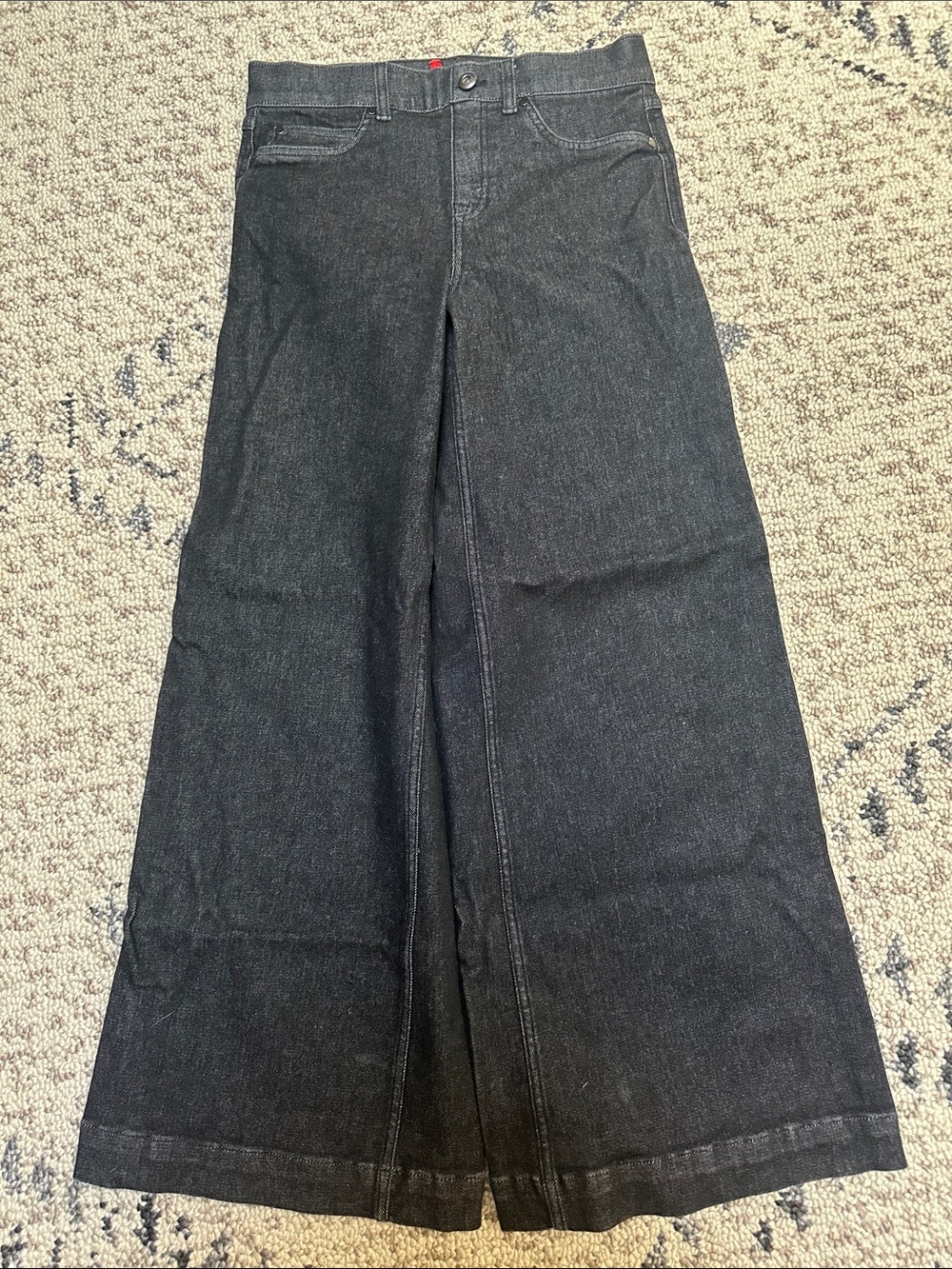 SPANX Black Wide-Leg Flare Jeans